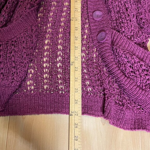 Sonoma Magenta Ribbon Open-Front Cardigan - size Large - Women's - Picture 4 of 9